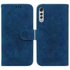 For LG Velvet / G9 5G / 4G Butterfly Rose Embossed Leather Phone Case(Blue) - 1