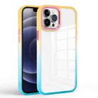 For iPhone 13 Pro Colorful Gradient Phone Case (Orange + Light Green) - 1