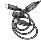 hoco X76 3 in 1 2A 8 Pin+USB-C / Type-C+Micro USB Super Charging Cable,Length: 1m(Black) - 1