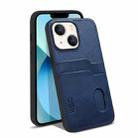 For iPhone 13 KSQ Calf Texture All-inclusive PU Phone Case(Blue) - 1