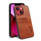 For iPhone 13 mini KSQ Calf Texture All-inclusive PU Phone Case (Brown) - 1