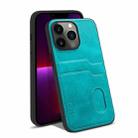 For iPhone 13 Pro KSQ Calf Texture All-inclusive PU Phone Case (Green) - 1