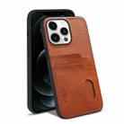 For iPhone 13 Pro Max KSQ Calf Texture All-inclusive PU Phone Case (Brown) - 1