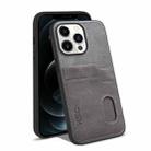 For iPhone 13 Pro Max KSQ Calf Texture All-inclusive PU Phone Case (Grey) - 1