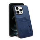 For iPhone 13 Pro Max KSQ Calf Texture All-inclusive PU Phone Case (Blue) - 1