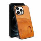 For iPhone 13 Pro Max KSQ Calf Texture All-inclusive PU Phone Case (Orange) - 1