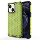 For iPhone 14 Shockproof Honeycomb PC + TPU Phone Case (Green) - 1