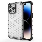 For iPhone 14 Pro Shockproof Honeycomb PC + TPU Phone Case (White) - 1