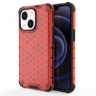 For iPhone 14 Plus Shockproof Honeycomb PC + TPU Phone Case  (Red) - 1
