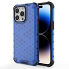 For iPhone 14 Pro Max Shockproof Honeycomb PC + TPU Phone Case (Blue) - 1