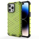 For iPhone 14 Pro Max Shockproof Honeycomb PC + TPU Phone Case (Green) - 1