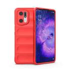 For OPPO Find X5 Pro Magic Shield TPU + Flannel Phone Case(Red) - 1