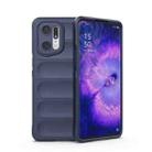 For OPPO Find X5 Pro Magic Shield TPU + Flannel Phone Case(Dark Blue) - 1