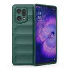 For OPPO Find X5 Magic Shield TPU + Flannel Phone Case(Dark Green) - 1