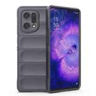 For OPPO Find X5 Magic Shield TPU + Flannel Phone Case(Dark Grey) - 1