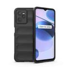 For OPPO Realme C35 Magic Shield TPU + Flannel Phone Case(Black) - 1