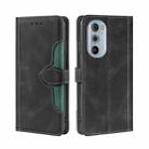 For Motorola Edge+ 2020/Edge 30 Pro Stitching Skin Feel Magnetic Buckle Horizontal Flip PU Leather Case(Black) - 1