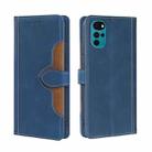 For Motorola Moto G22 Stitching Skin Feel Magnetic Buckle Horizontal Flip PU Leather Case(Blue) - 1