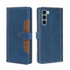 For Motorola Moto G200 5G/Edge S30 Stitching Skin Feel Magnetic Buckle Horizontal Flip PU Leather Case(Blue) - 1