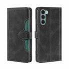 For Motorola Moto G200 5G/Edge S30 Stitching Skin Feel Magnetic Buckle Horizontal Flip PU Leather Case(Black) - 1