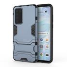 For Huawei P40 PC + TPU Shockproof Protective Case with Holder(Navy Blue) - 1