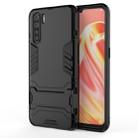 For OPPO A91 PC + TPU Shockproof Protective Case with Holder(Black) - 1