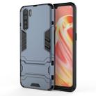 For OPPO A91 PC + TPU Shockproof Protective Case with Holder(Navy Blue) - 1