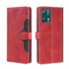 For OPPO Realme 9 Pro Stitching Skin Feel Magnetic Buckle Horizontal Flip PU Leather Case(Red) - 1