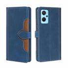 For OPPO Realme 9i/A36 4G/A96 4G/K10 4G/A76 4G Stitching Skin Feel Magnetic Buckle Horizontal Flip PU Leather Case(Blue) - 1