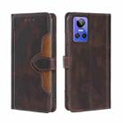 For OPPO Realme GT Neo3 Stitching Skin Feel Magnetic Buckle Horizontal Flip PU Leather Case(Brown) - 1