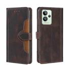 For OPPO Realme GT2 Pro Stitching Skin Feel Magnetic Buckle Horizontal Flip PU Leather Case(Brown) - 1