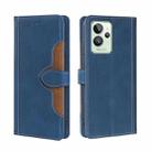 For OPPO Realme GT2 Pro Stitching Skin Feel Magnetic Buckle Horizontal Flip PU Leather Case(Blue) - 1