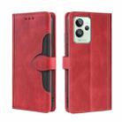 For OPPO Realme GT2 Pro Stitching Skin Feel Magnetic Buckle Horizontal Flip PU Leather Case(Red) - 1