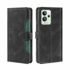 For OPPO Realme GT2 Pro Stitching Skin Feel Magnetic Buckle Horizontal Flip PU Leather Case(Black) - 1
