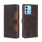 For vivo S12 Pro 5G/V23 Pro Stitching Skin Feel Magnetic Buckle Horizontal Flip PU Leather Case(Brown) - 1