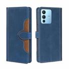 For vivo S12 Pro 5G/V23 Pro Stitching Skin Feel Magnetic Buckle Horizontal Flip PU Leather Case(Blue) - 1