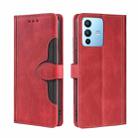 For vivo S12 Pro 5G/V23 Pro Stitching Skin Feel Magnetic Buckle Horizontal Flip PU Leather Case(Red) - 1