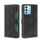 For vivo S12 Pro 5G/V23 Pro Stitching Skin Feel Magnetic Buckle Horizontal Flip PU Leather Case(Black) - 1