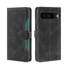 For Google Pixel 7 5G Stitching Skin Feel Magnetic Buckle Horizontal Flip PU Leather Case(Black) - 1