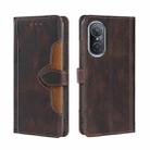 For Huawei Nova 9 SE Stitching Skin Feel Magnetic Buckle Horizontal Flip PU Leather Case(Brown) - 1