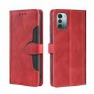 For Nokia G21/G11 Stitching Skin Feel Magnetic Buckle Horizontal Flip PU Leather Case(Red) - 1