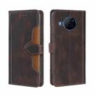 For Nokia X100 Stitching Skin Feel Magnetic Buckle Horizontal Flip PU Leather Case(Brown) - 1