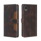 For Sony Xperia Ace III Stitching Skin Feel Magnetic Buckle Horizontal Flip PU Leather Case(Brown) - 1