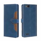 For ZTE Tempo X/Vantage/Z839/N9137 Stitching Skin Feel Magnetic Buckle Horizontal Flip PU Leather Case(Blue) - 1