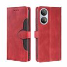 For Honor Play 30 Plus Stitching Skin Feel Magnetic Buckle Horizontal Flip PU Leather Case(Red) - 1
