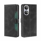 For Honor Play 30 Plus Stitching Skin Feel Magnetic Buckle Horizontal Flip PU Leather Case(Black) - 1