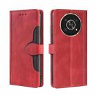 For Honor X30 5G Stitching Skin Feel Magnetic Buckle Horizontal Flip PU Leather Case(Red) - 1