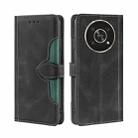 For Honor X30 5G Stitching Skin Feel Magnetic Buckle Horizontal Flip PU Leather Case(Black) - 1