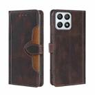 For Honor X30i Stitching Skin Feel Magnetic Buckle Horizontal Flip PU Leather Case(Brown) - 1