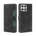 For Honor X30i Stitching Skin Feel Magnetic Buckle Horizontal Flip PU Leather Case(Black) - 1